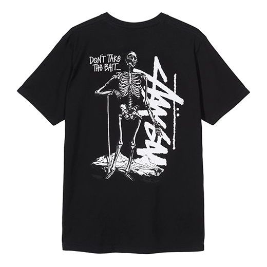 Stussy Dont Take The Bait Tee Skeleton Large Logo Short Sleeve Unisex ...