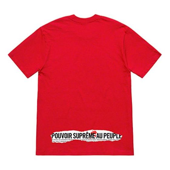 Supreme SS19 Headline Tee Red Slogan logo Short Sleeve Unisex SUP-SS19