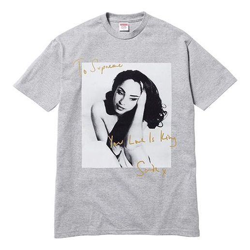 Supreme SS17 Sade Tee Grey Character Printing Short Sleeve Unisex