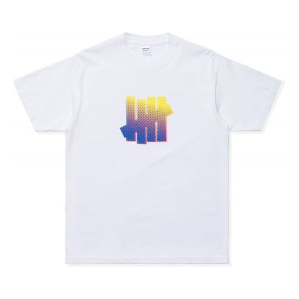 Men's UNDEFEATED HALF TONED Icon Tee Logo Printing Short Sleeve White