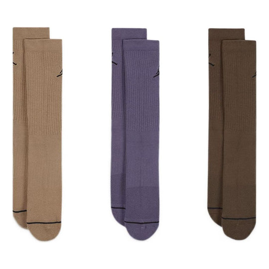 Air Jordan Everyday Crew Socks 3 Set 'Tan Purple Brown' DX9632-905 ...