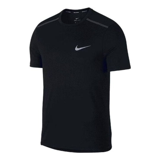 Men's Nike Solid Color Logo Round Neck Casual Short Sleeve Black T-Shirt 892814-010