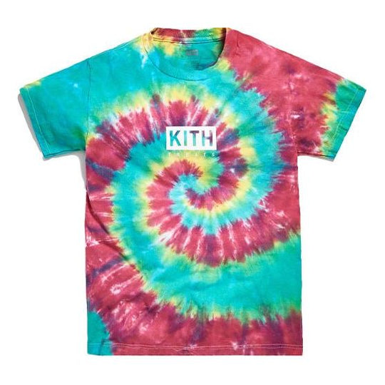 KITH Treats Classic Tie Dye Pattern Short Sleeve t Unisex Red