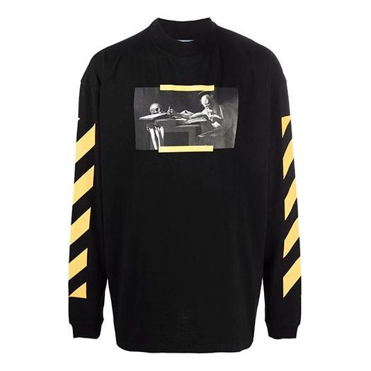 Men's OFF-WHITE Caravaggio Painting Pattern Stripe Long Sleeves Loose ...