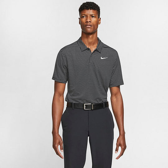 Nike Dri-fit Striped Golf Polo Shirt 'Black Summit White' AJ5482-010 ...